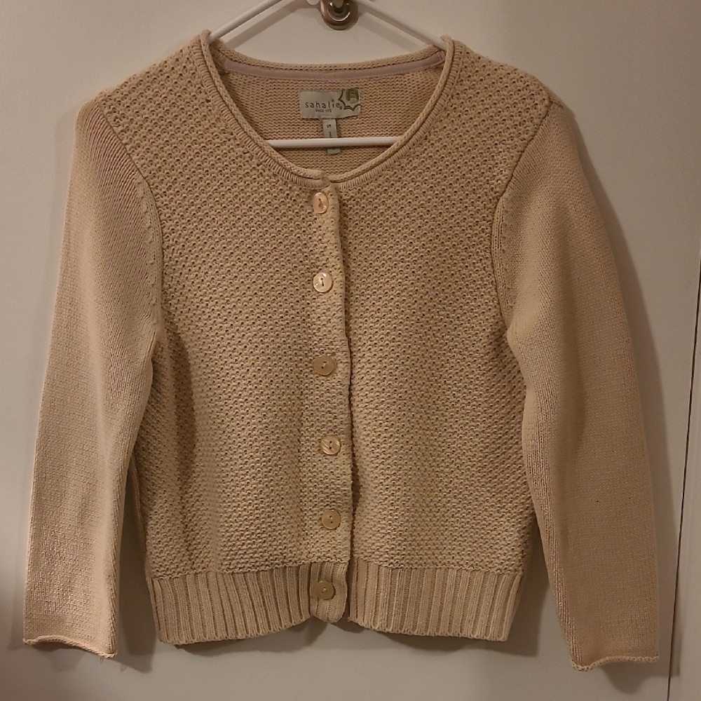 SAHALIE Tan Cardigan Sweater